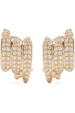 Anita Aretes Clair pequeños en oro amarillo de 18kt con diamantes