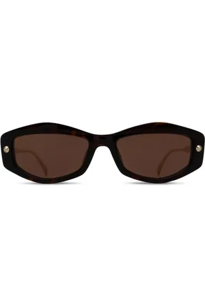 Alexander McQueen Lentes de sol con armazón geométrica