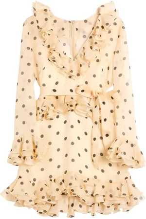 VALENTINO GARAVANI Vestido corto de organza con motivo de lunares
