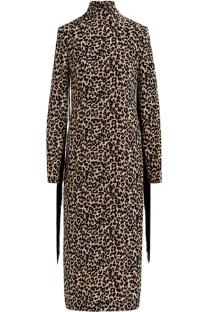 Essentiel Antwerp Vestido midi con estampado de leopardo