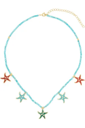 ESHVI Collar de estrella de mar con turquesa