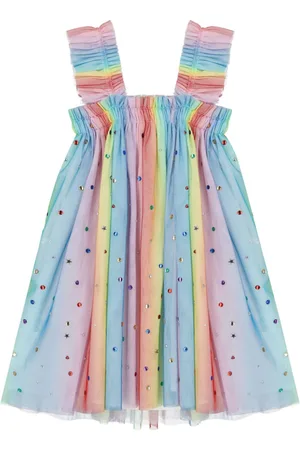 Stella McCartney Vestido de tul con detalle de arcoíris
