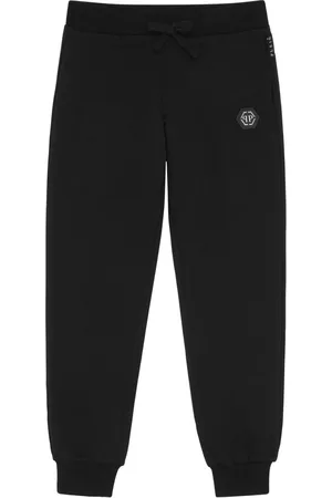 Philipp Plein Pants elásticos con cordones y parche del logo