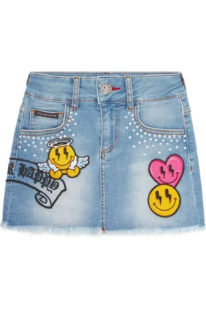 Philipp Plein Falda de mezclilla Smile