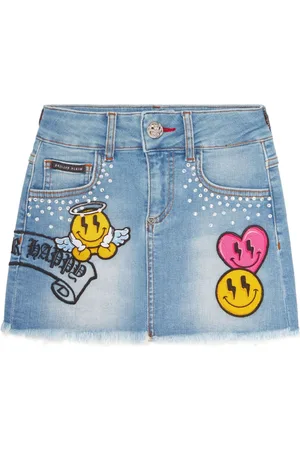 Philipp Plein Falda de mezclilla Smile