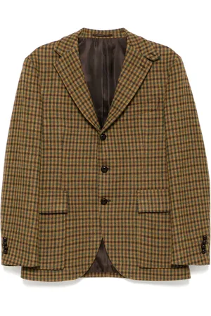 MAN ON THE BOON. Blazer con motivo de cuadros gingham