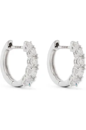 Anita Aretes en oro blanco de 18kt con diamante