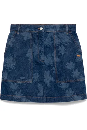 Maison Kitsuné Falda corta con estampado Falling Leave Laser