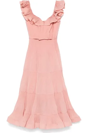 ZIMMERMANN Vestido midi plisado con volantes