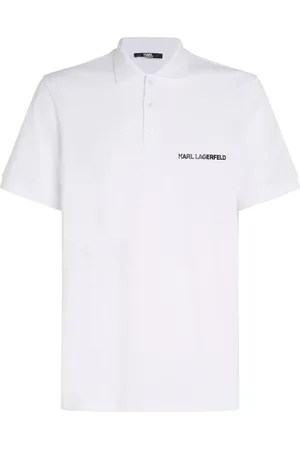 Karl Lagerfeld Playera tipo polo con logo estampado