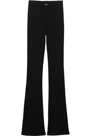 Prada Pantalones tejidos de canalé acampanados