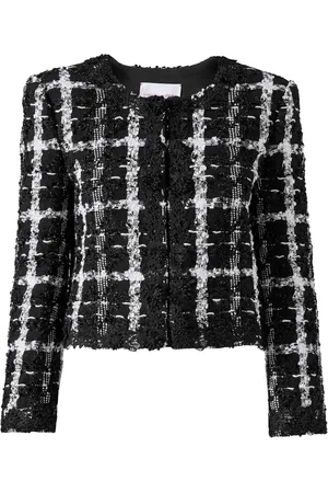 Carolina Herrera Chamarra de tweed sin cuello