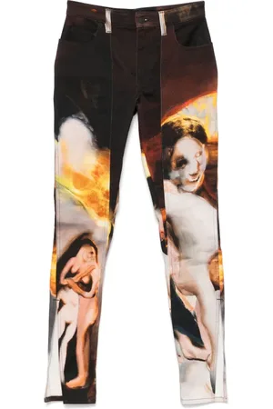 MUGLER Pantalones con atardecer estampado de x Ambera Wellmann