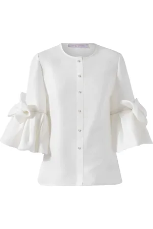 Carolina Herrera Blusa con volantes y detalle de moño