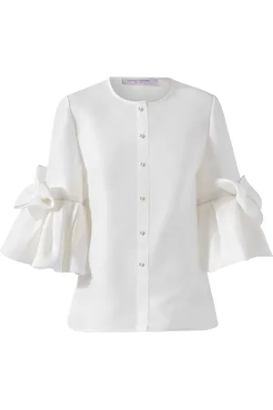 Carolina Herrera Blusa con volantes y detalle de moño
