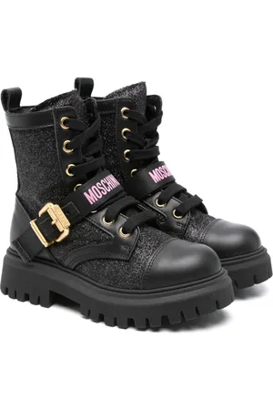 Moschino Botas con franja del logo y glitter