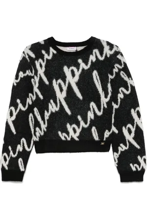 Pinko Suéter con logo en intarsia