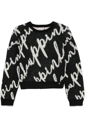 Pinko Suéter con logo en intarsia