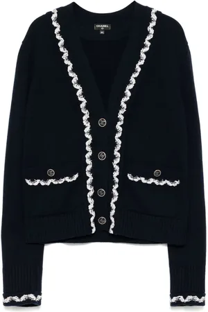 CHANEL Cárdigan con detalle trenzado 2000
