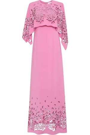 Oscar de la Renta Caftán estilo capa con bordado Rose