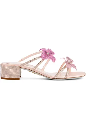 RENE CAOVILLA Sandalias con apliques florales y tacón de 40mm