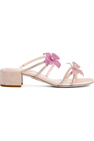 RENE CAOVILLA Sandalias con apliques florales y tacón de 40mm