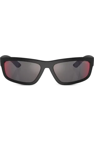 Prada Lentes de sol estampadas con armazón rectangular