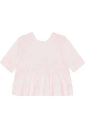 Ganni Blusa de popelina con panel fruncido