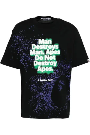 A Bathing Ape Playera con eslogan estampado