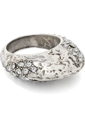 Saint Laurent Anillo Bumpy con detalles de strass
