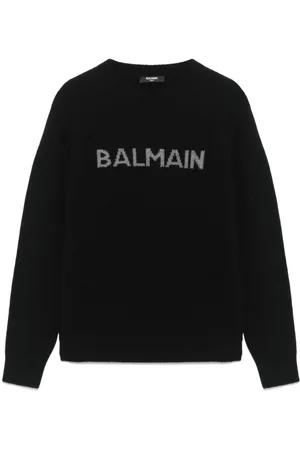 Balmain Suéter con logo en intarsia