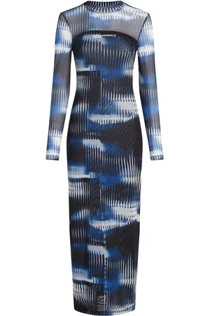 Karl Lagerfeld Vestido de malla con estampado Glitch