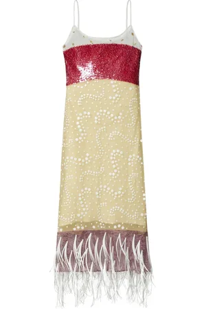 Tory Burch Slip dress con cristales bordados