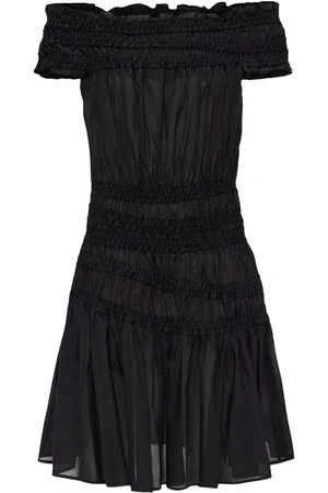 Tory Burch Vestido con volantes y hombros descubiertos