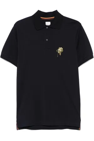 Paul Smith Playera tipo polo con rosa bordada