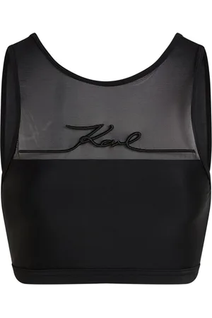 Karl Lagerfeld Top de bikini con logo bordado