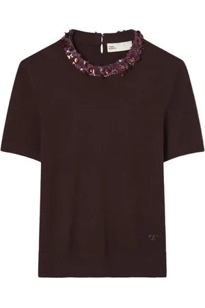 Tory Burch Playera con cuello bordado