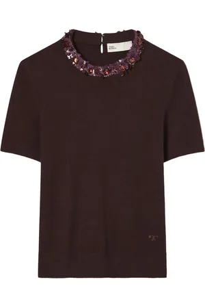 Tory Burch Playera con cuello bordado