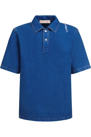 Marni Playera tipo polo de mezclilla bordada