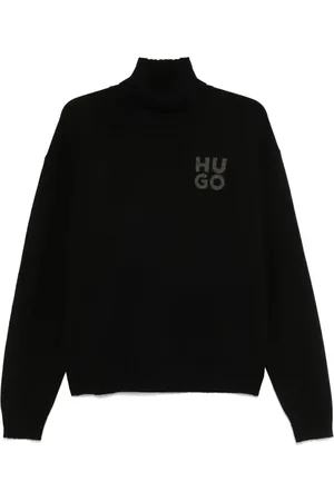 HUGO BOSS Suéter con logo en intarsia