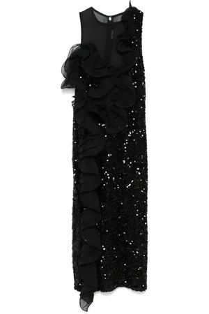 ROTATE Vestido midi bordado con lentejuelas