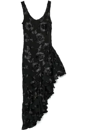 ROTATE Vestido midi con bordado floral
