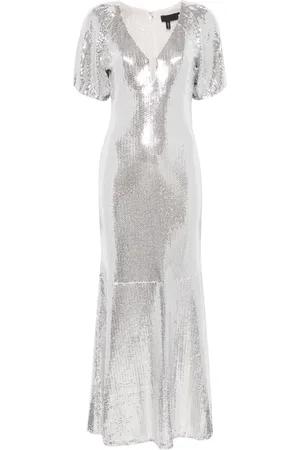 ROTATE Vestido midi bordado con lentejuelas