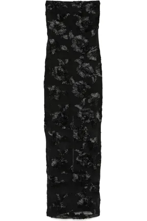 ROTATE Vestido largo con bordado floral