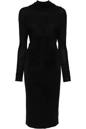 Saint Laurent Vestido midi con espalda desbocada