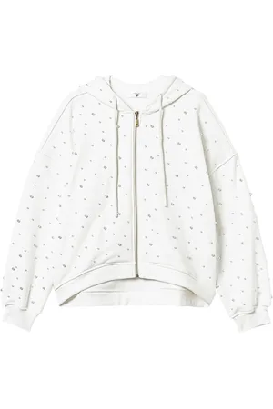 Twin-Set Hoodie con perlas artificiales