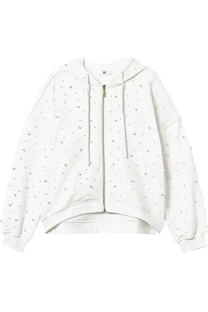 Twin-Set Hoodie con perlas artificiales