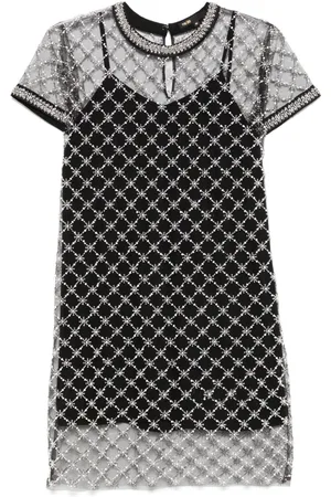 Maje Vestido corto con tul bordado