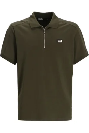 Karl Lagerfeld Playera tipo polo con cierre