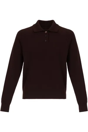 Maison Margiela Top tejido de canalé con cuello tipo polo